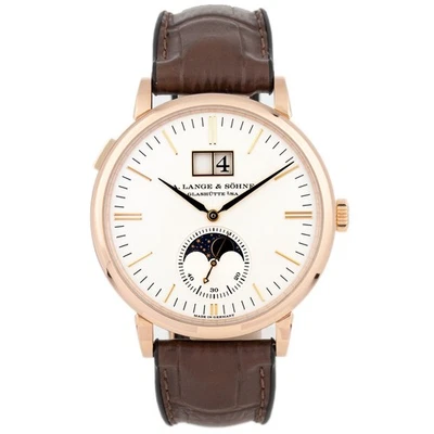 A. Lange & Sohne Saxonia Moon Phase Rose Gold Silver Dial 40mm 384.032 - Image 1 of 4
