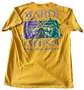 Camisa vintage de Mardi Gras amarilla con gráfico - Imagen 1 de 4