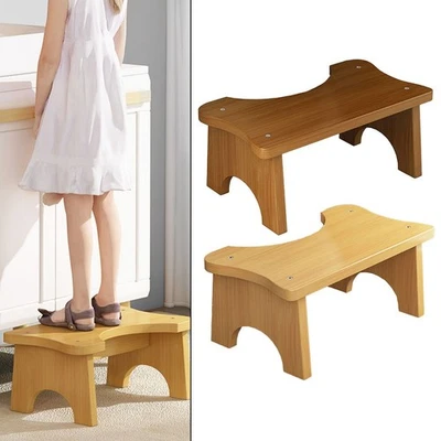 Safe and For Comfortable Wooden Toilet Stool with Space Efficient Design - Image 1 of 4