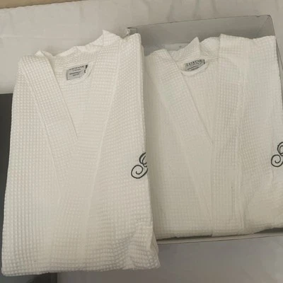 NOVO LENÇÓIS LUXOR Algodão Egípcio Branco His & Hers Waffle Weave Robe Tamanho Único - Imagem 1 de 4