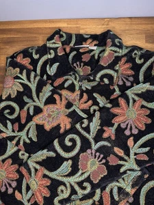 VINTAGE Gorgeous Preswick and Moore Floral Patterned Zip Up Jacket, Size XL - Picture 1 of 10