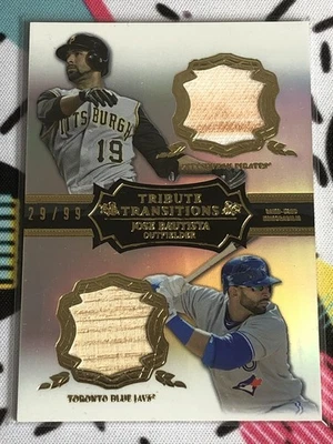 2013 Topps Tribute Transitions Jose Bautista Dual Jersey/Bat Relic /99 - Image 1 of 2