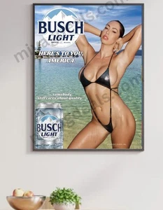 Póster de cerveza Mancave y chica sexy 18"x24" hombre cueva bar restaurante tienda decoración - Imagen 1 de 5