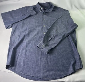 Chaps Ralph Lauren Shirt Mens Size XL Button Down Blue Chambray Long Sleeve Y2K - Picture 1 of 8
