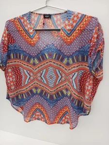 Top de verano brillante de malla fina para mujer talla 22, dobladillo en forma ajuste relajado puños elásticos - Imagen 1 de 21