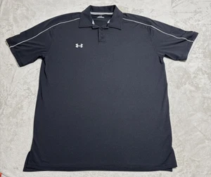 Under Armour Polo Shirt Men’s Size Large Black Short Sleeve Embroidered Logo  - Picture 1 of 9