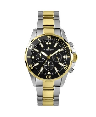 JACQUES LEMANS Hombres Analógico Cuarzo Informal Reloj Clásico Vestido Esfera Negra Impermeable Foto 1 de 4