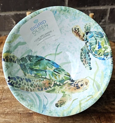 Ensaladeras de cereales Sigrid Olsen melamina verde tortuga marina - Juego de 4 Foto 1 de 4