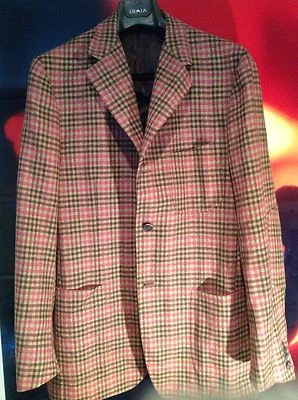 GIANLUCA ISAIA - 3 BOTONES / 3 BOLSILLOS DE PARCHE / ABRIGO DEPORTIVO A CUADROS DE LANA TALLA 50R Foto 1 de 4