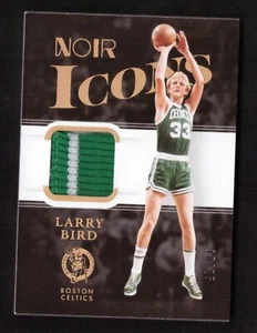 2021-22 Panini Noir Larry Bird Icons Memorabilia Jersey Patch 10/25 Celtics - Picture 1 of 2