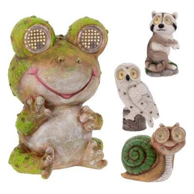 Solaire Animal Figurine de Jardin LED Écarquillés D'Animation Intempéries Déco - Photo 1/4