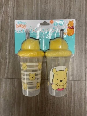Paquete de 2 botellas de vaso de paja emergentes Winnie The Pooh Foto 1 de 2