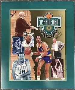 1997 Basketball HOF Enshrinement Signed Poster 30x23 Bailey Howell Auto +6 JSA - Picture 1 of 9