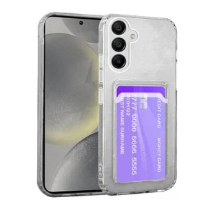 Case for Samsung Galaxy S24 Shock Absorbing Gel Clear Cover Card Clear - Picture 1 of 5