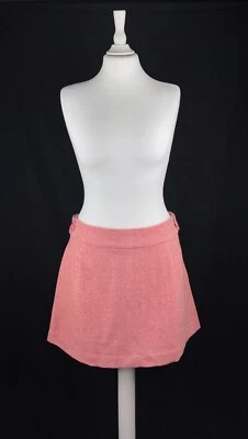 Joules Wool Mini Skirt Blush Pink Herringbone Tweed UK14 US10 New with Tags - Image 1 of 4