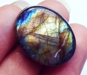 100% Natural Labradorite 27.60 Ct Certified Loose Gemstone Pendant Size - Picture 1 of 8