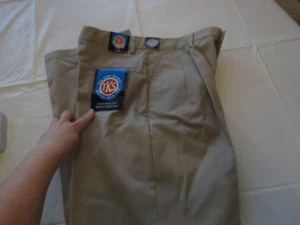 boys TKS school uniform tan pants khaki 18R NEW Boy's adjustable waist pleated - Picture 1 of 3