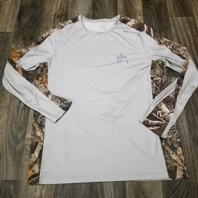 Camisa Guy Harvey Performance Hombre Talla L Manga Larga Exterior Pesca Camuflaje Foto 1 de 4