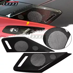 Dry Carbon Door Speaker Decor Cover Trim For Corvette C8 Z51 Z06 2020 2021-2024 - Picture 1 of 9