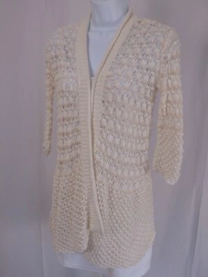 Suéter cárdigan elástico tejido suelto blanco para mujer CALYPSO ST BARTH talla S Foto 1 de 4