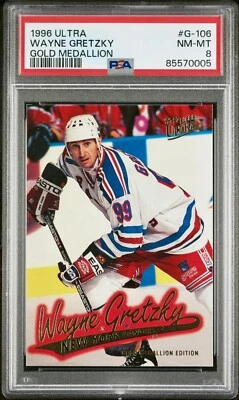 1996-97 Fleer Ultra - #G106 Wayne Gretzky Gold Medallion Edition PSA 8 Rangers - Image 1 of 2