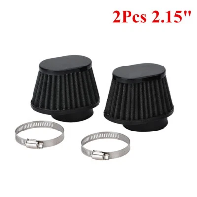  2Pcs Car Cold Air Intake Cone Filter Pods Cleaner Replacement 55mm Washable Kit - Image 1 of 4