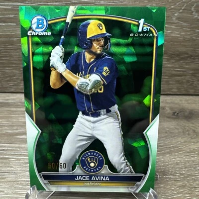 2023 Bowman Sapphire Jace Avina Prospect Green Refractor /60 #BCP-150 (RC) - Image 1 of 4