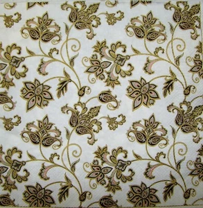 4 x Single Paper Napkins for Decoupage Craft Table Floral Oriental 59 - Picture 1 of 2