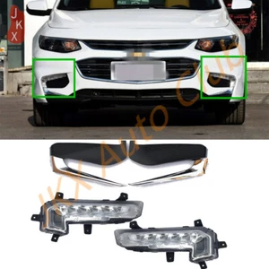 LED DRL Fog Light&Chrome Strip Bumper Bezels k For Chevrolet Malibu XL 16-18 - Picture 1 of 12