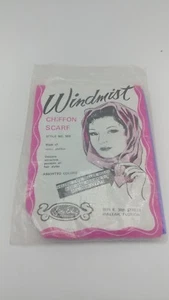 Vintage Betty Dain lila Windnebel Chiffon Schal mit Klettband Versiegelung - Bild 1 von 2