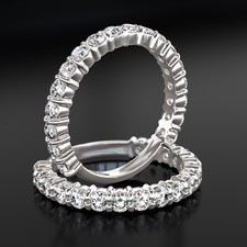 Vs1 1 Ct Round Brilliant Diamond Wedding Band Engagement Ring 14K White Gold