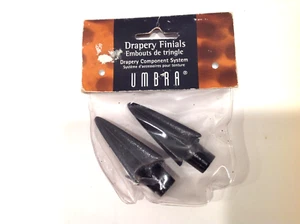 NOS UMBRA Black Solid Metal Drapery Arrow Finials Lot of 2 - Picture 1 of 3