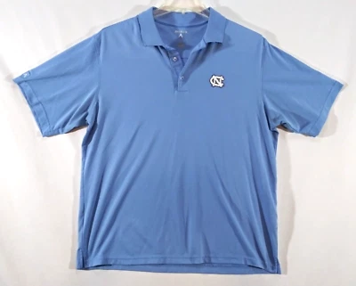 Camisa polo de golf Antigua Carolina del Norte NC Tarheels para hombre grande azul bordada Foto 1 de 4