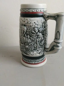 VTG 1985 Avon Age of the Iron Horse Train Mini Beer Stein Brazil Numbered - Picture 1 of 10