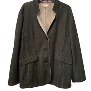 Giacca Coldwater Creek Standup Collo Coast Blazer Grigio XXL 20 - Foto 1 di 12