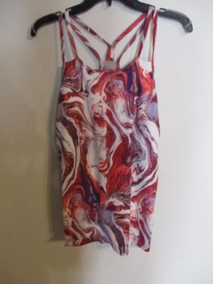 Camiseta sin mangas Patagonia para mujer con espalda de celosía con sujetador de estante en un top de diseño jaspeado L Foto 1 de 4