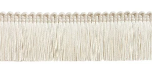 Ivory Offwhite 1.25" Brush Fringe Trim Victorian Silk [5 Yards] - Picture 1 of 1