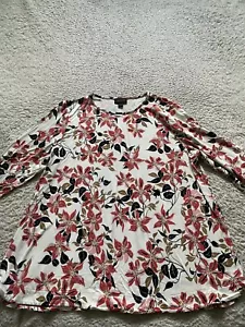 J. Jill Wearever Women Floral 3/4 Sleeve Crew Neck T-Shirt Multicolor Size L - Picture 1 of 8