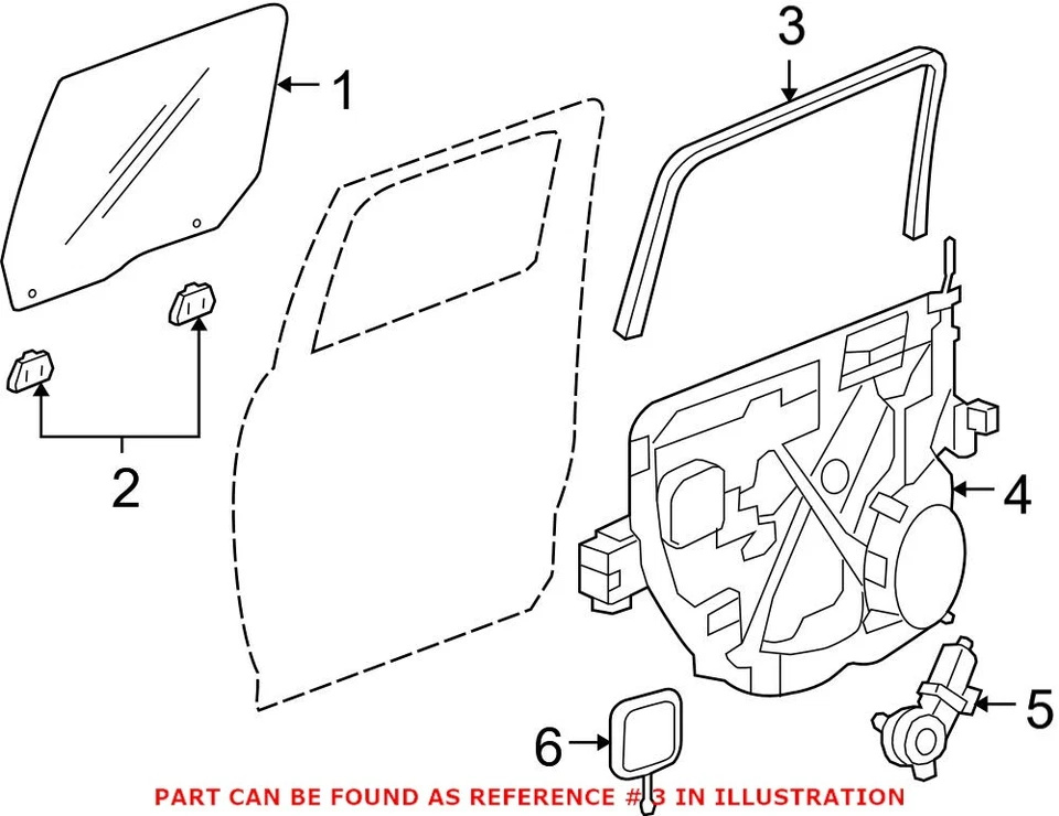 Sello de puerta trasera Mopar original OEM para Ram 1500 2500 3500 55372136AH Foto 1 de 1