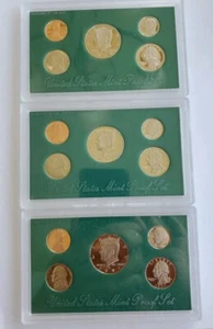 1995-1996-1997U.S. Mint Proof Sets mit Box & COA 3 Green Box Sets Lot - Bild 1 von 4