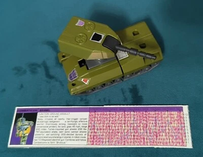 Transformers G1 Brawl Bruticus Transforming Robot 1986 Hasbro con tarjeta Foto 1 de 4