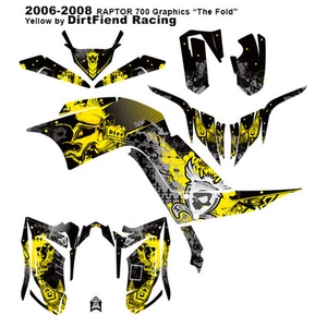 Raptor 700 Graphics 06-08 DFR “Fold” Yellow Sides Fenders Raptor700 ATV - Picture 1 of 6