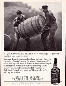 Vintage Print Ad 2000 for Jack Daniels - Men Carrying a Barrel - Picture 1 of 1