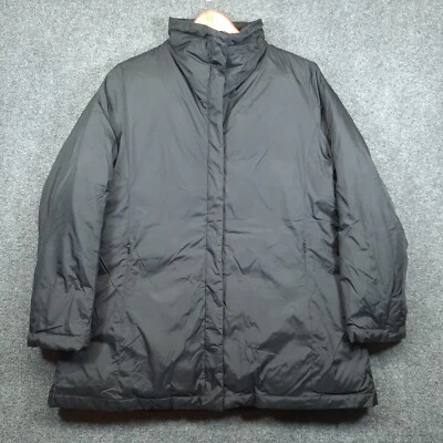 Abrigo chaqueta acolchada de plumón negro Eileen Fisher para mujer L cremallera completa cierres de tormenta Foto 1 de 4