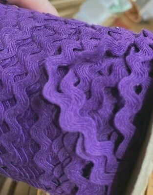 vintage ricrac 3/8" cotton trim ric rac 10 yds made in USA purple - Image 1 of 4