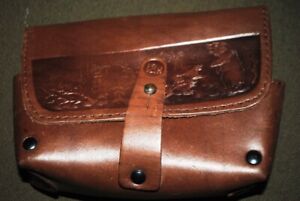 For Hunting Rifles Leather Ammo Pouch Waist Carry Bag 12 Gauge