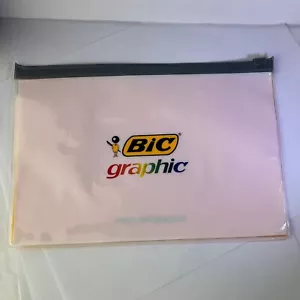 "NEU BIC Grafik Stift Bleistift Etui Reißverschluss schließen Kunststoff Vinyl Softcase 9""x6""" - Bild 1 von 3