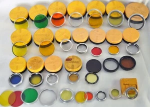 Lot of 31 Lens Filters Mostly Kodak + Agfa, Ceneiplan, Drop-In/Push-On/Screw-In - Picture 1 of 9
