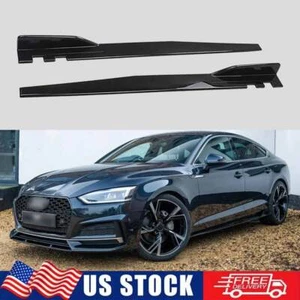 For A3 A4 A5 S3 S4 S5 RS3 Side Skirt Extension Lip Splitter Gloss Black Canard - Picture 1 of 8