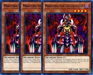 Yugioh Makyura the Destructor x 3 1st Edition Rare NM - Free Holographic Card - Picture 1 of 1